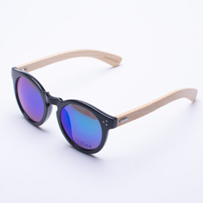 Кръгли слънчеви очила с бамбукови дръжки