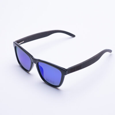 Слънчеви очила с дървени дръжки – сини