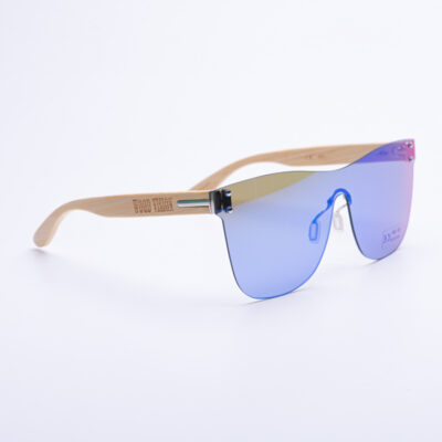 Слънчеви очила с бамбукови дръжки – маска – сини