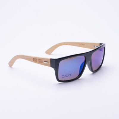 Правоъгълни слънчеви очила с бамбукови дръжки