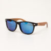 Сини слънчеви очила с бамбукови дръжки
